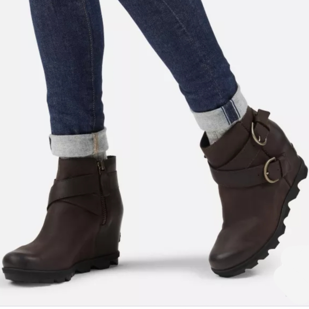 Women's Brown Wedge Ankle Boots